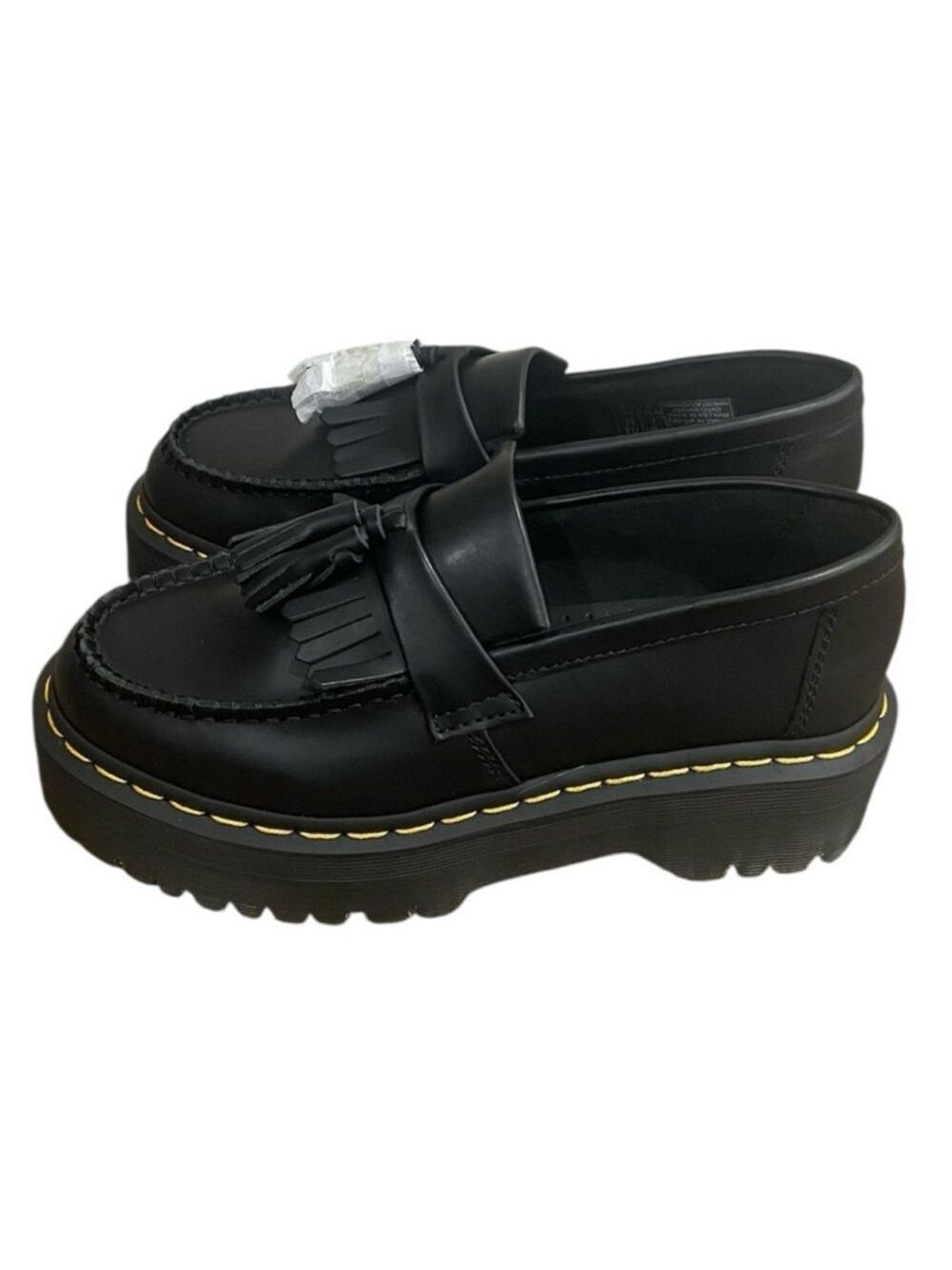 Dr. Martens air wair Black Platform Loafers Adrian quad slip ons Sz 7 New